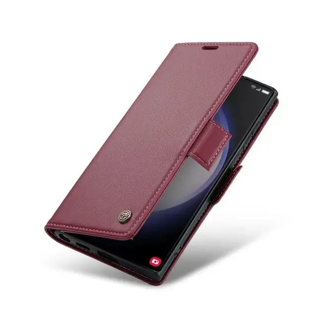 RFID Leather Card Holder Case For Samsung Galaxy