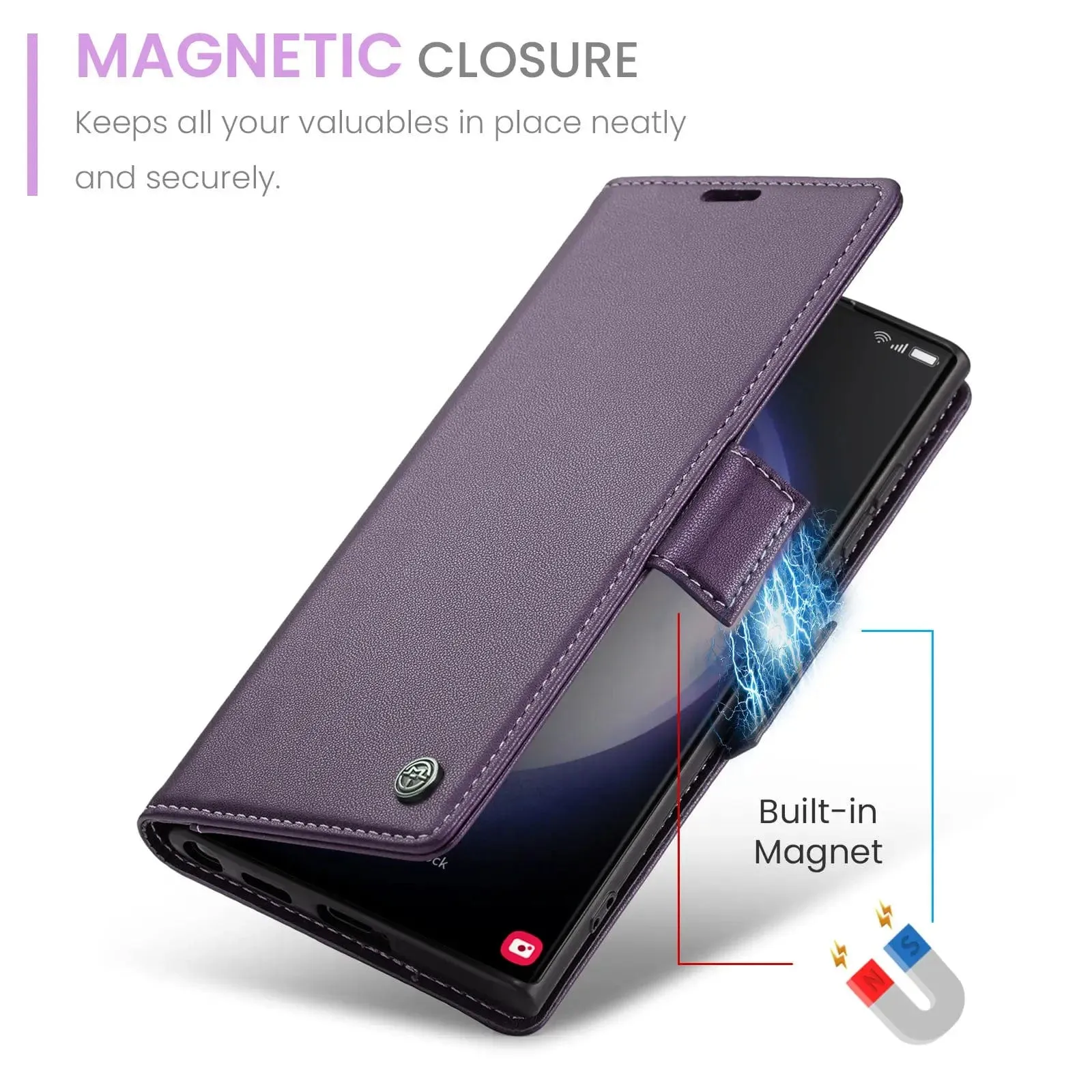 RFID Leather Card Holder Case For Samsung Galaxy
