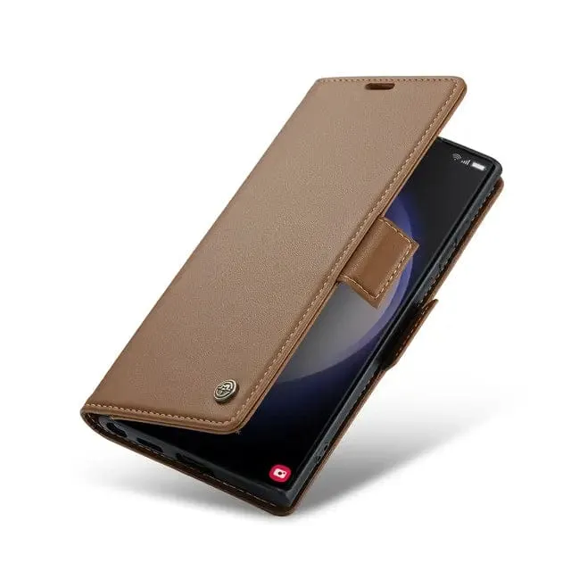 RFID Leather Card Holder Case For Samsung Galaxy