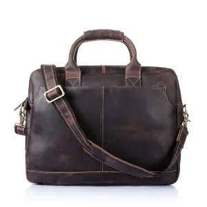 ROCKCOW Vintage Men's Genuine Leather briefcase Business Cowhide Briefcase Messenger Bag YD8013