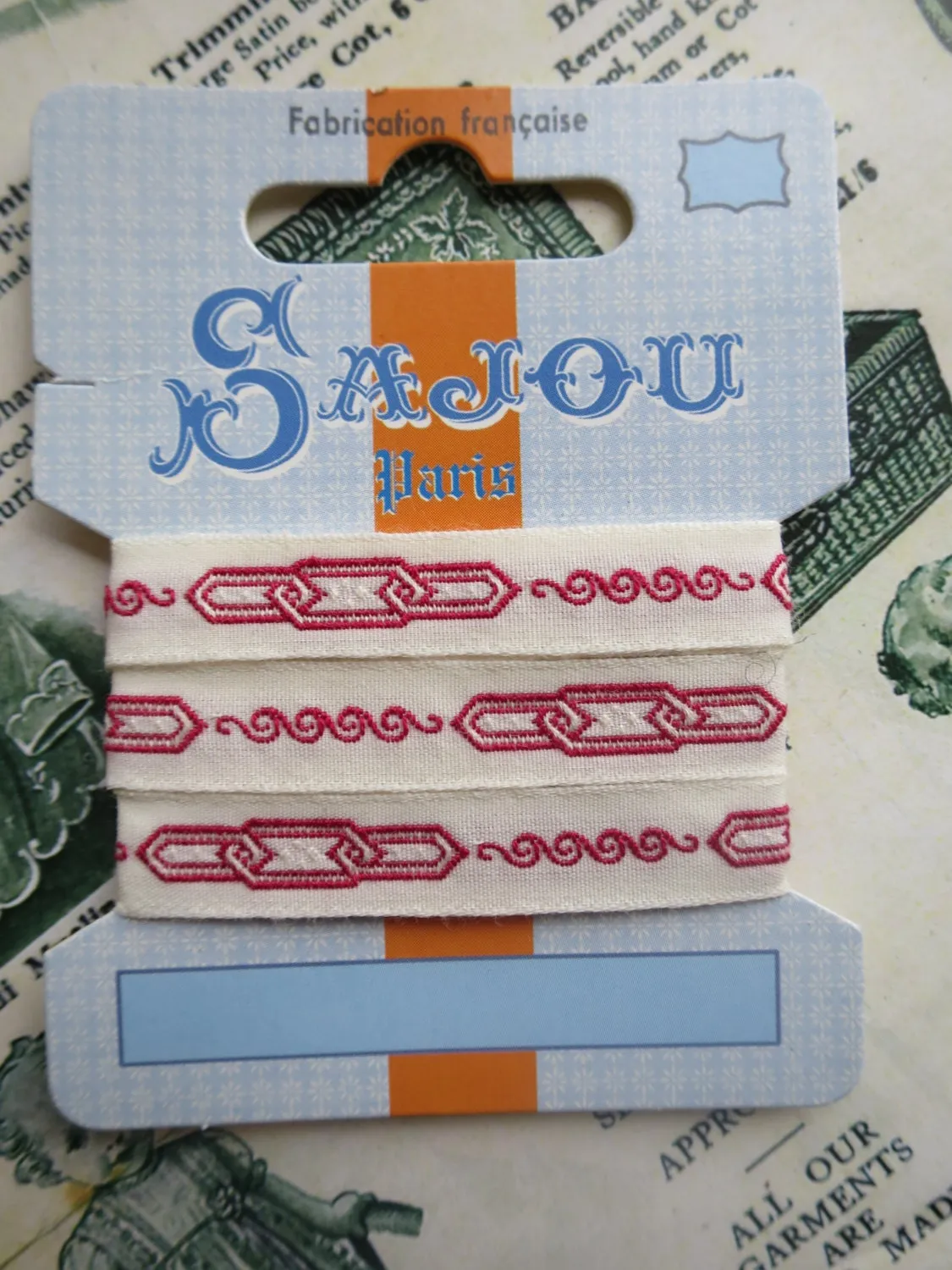 Sajou 12 mm Woven Comptoir Ribbon- Chain Motifs
