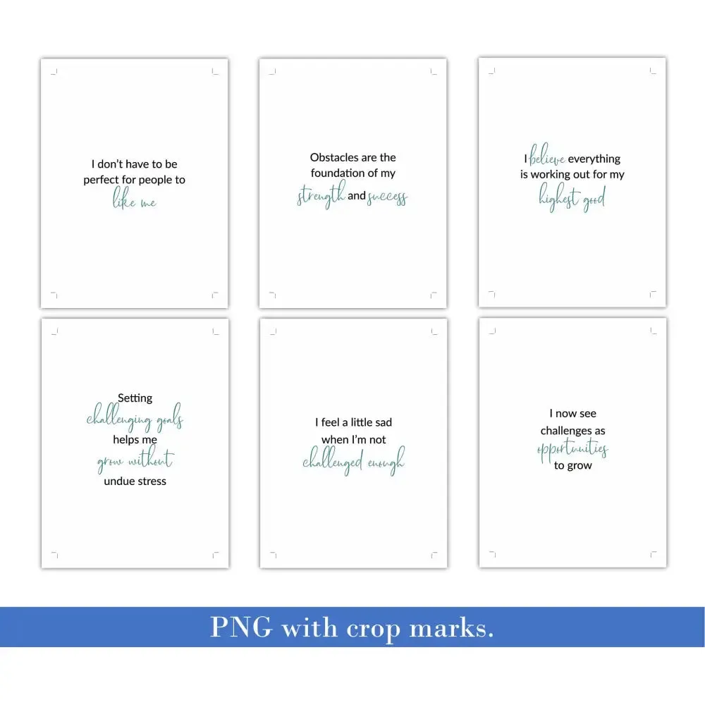 Setting Goals - Comfort Zone Affirmations - PLR Card Deck