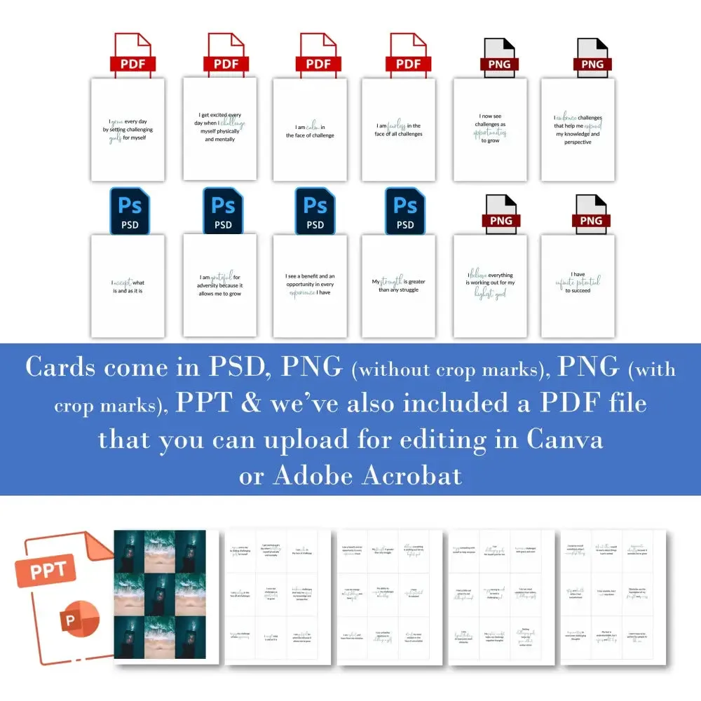 Setting Goals - Comfort Zone Affirmations - PLR Card Deck