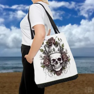 Skull and Roses Tattoo Design Tote Bag