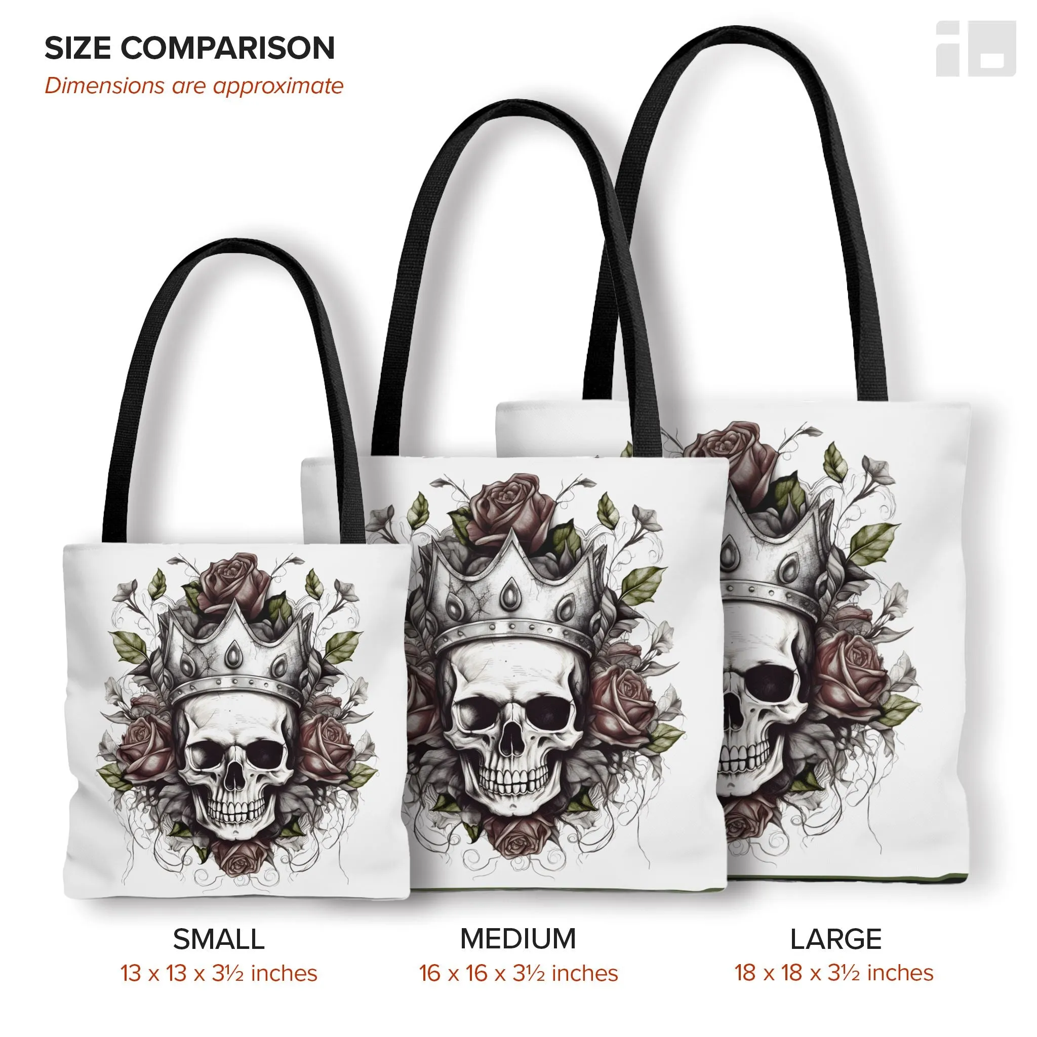 Skull and Roses Tattoo Design Tote Bag
