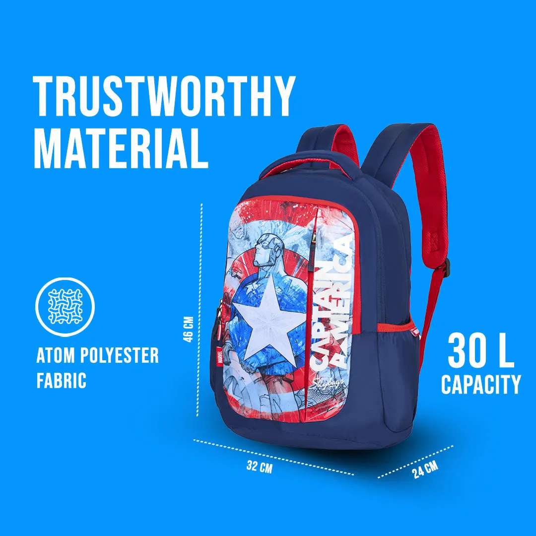Skybags Captain America  Marvel Sc Bp With Rc Navy