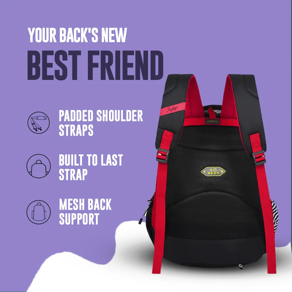 Skybags Squad Plus 01  School Backpack Black