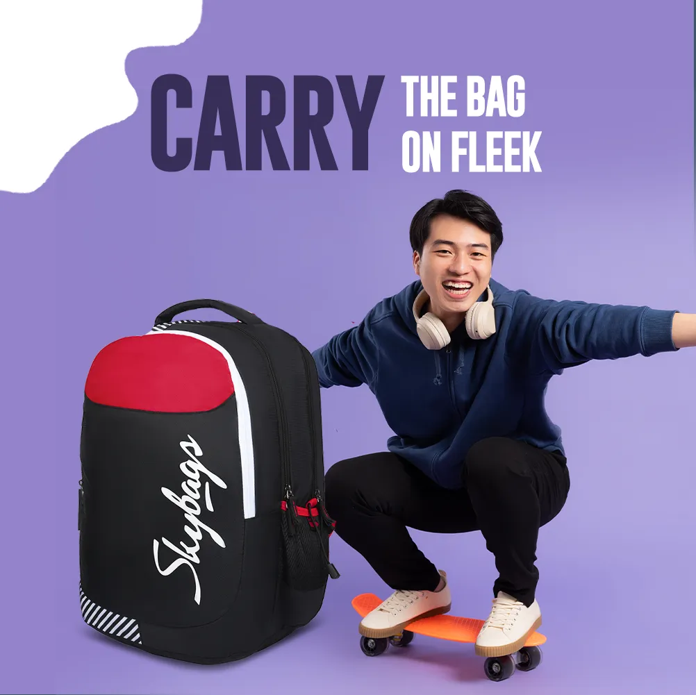 Skybags Squad Plus 01  School Backpack Black
