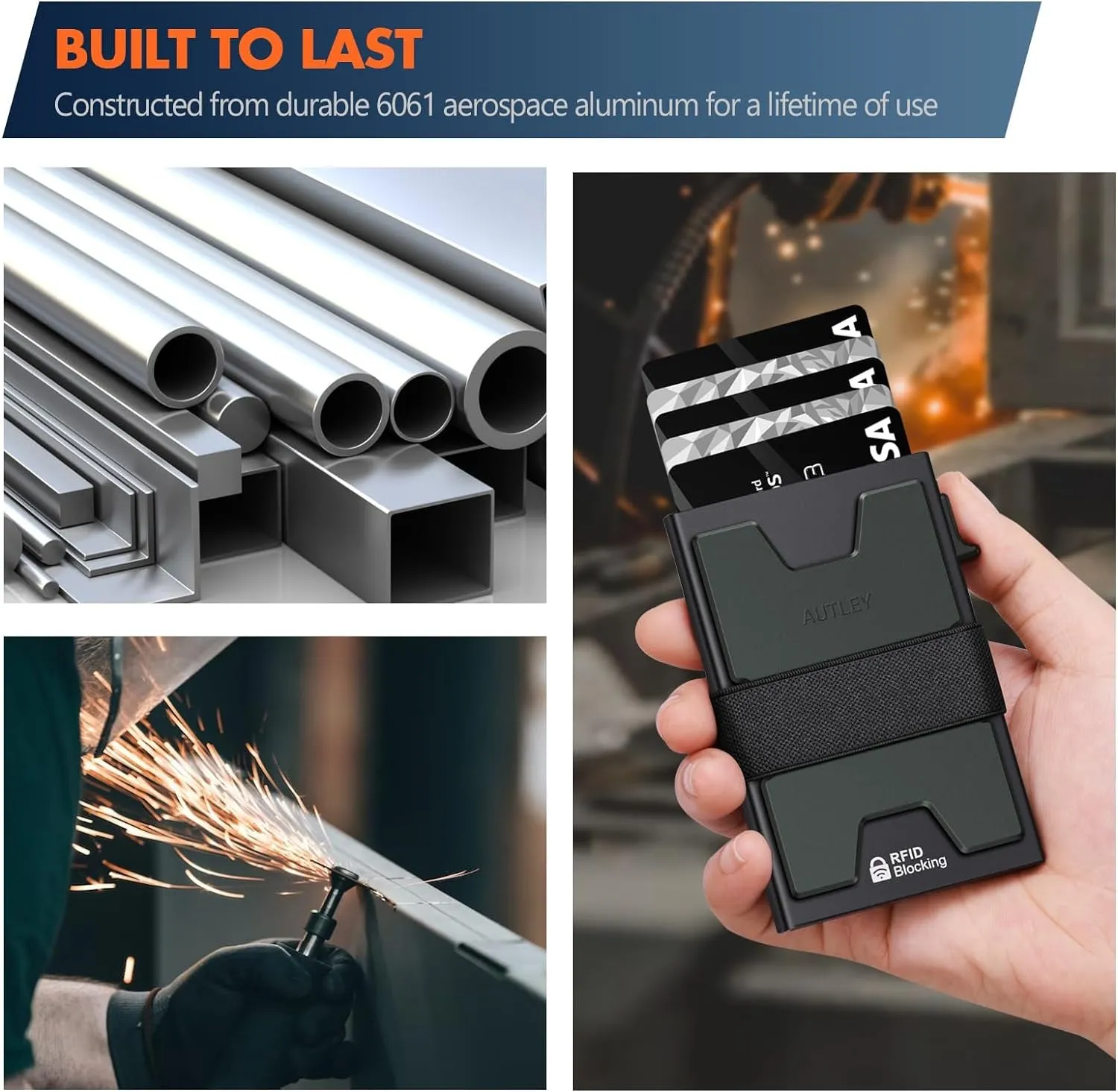 Slim Card Holder Minimalist Pop Up Wallet for Men