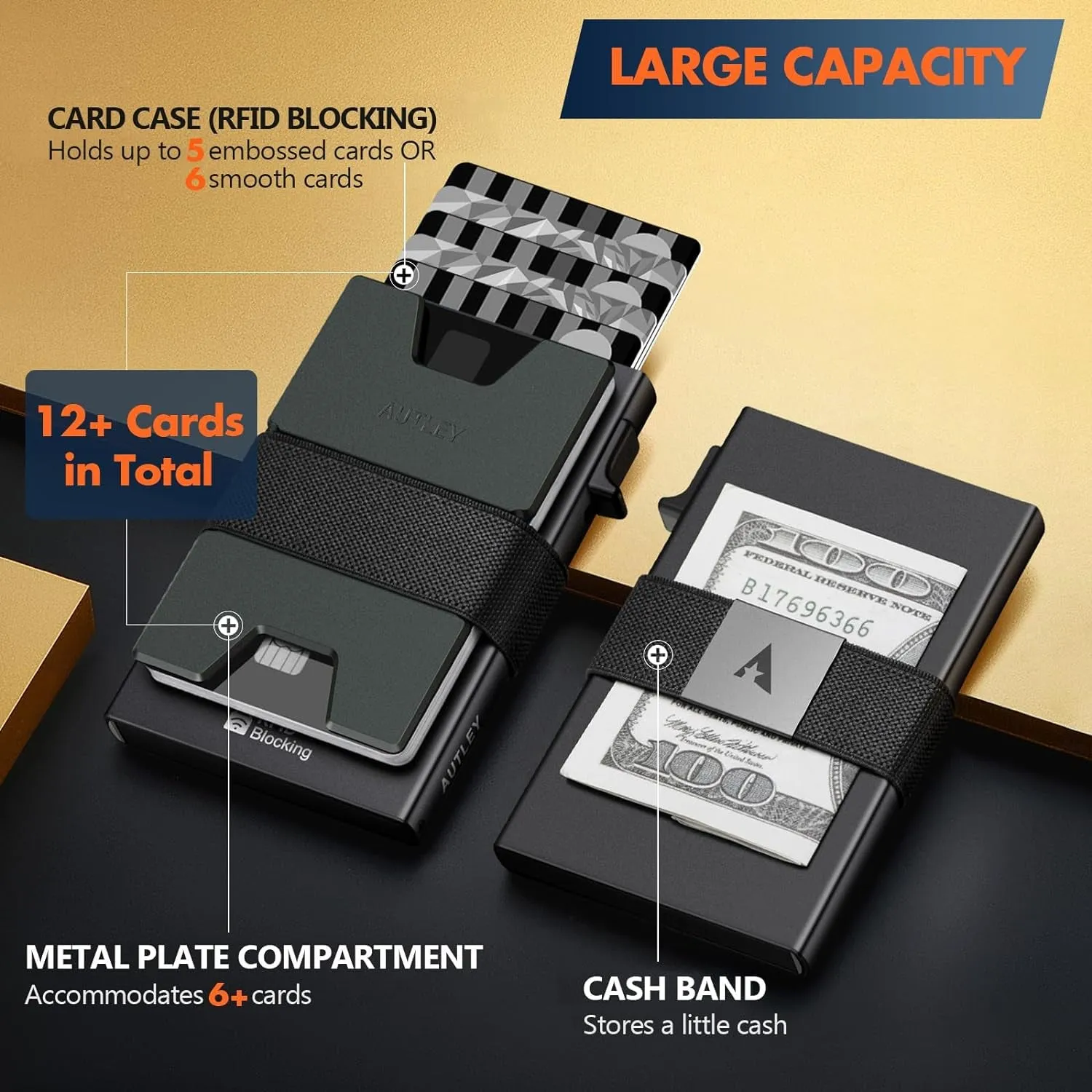 Slim Card Holder Minimalist Pop Up Wallet for Men