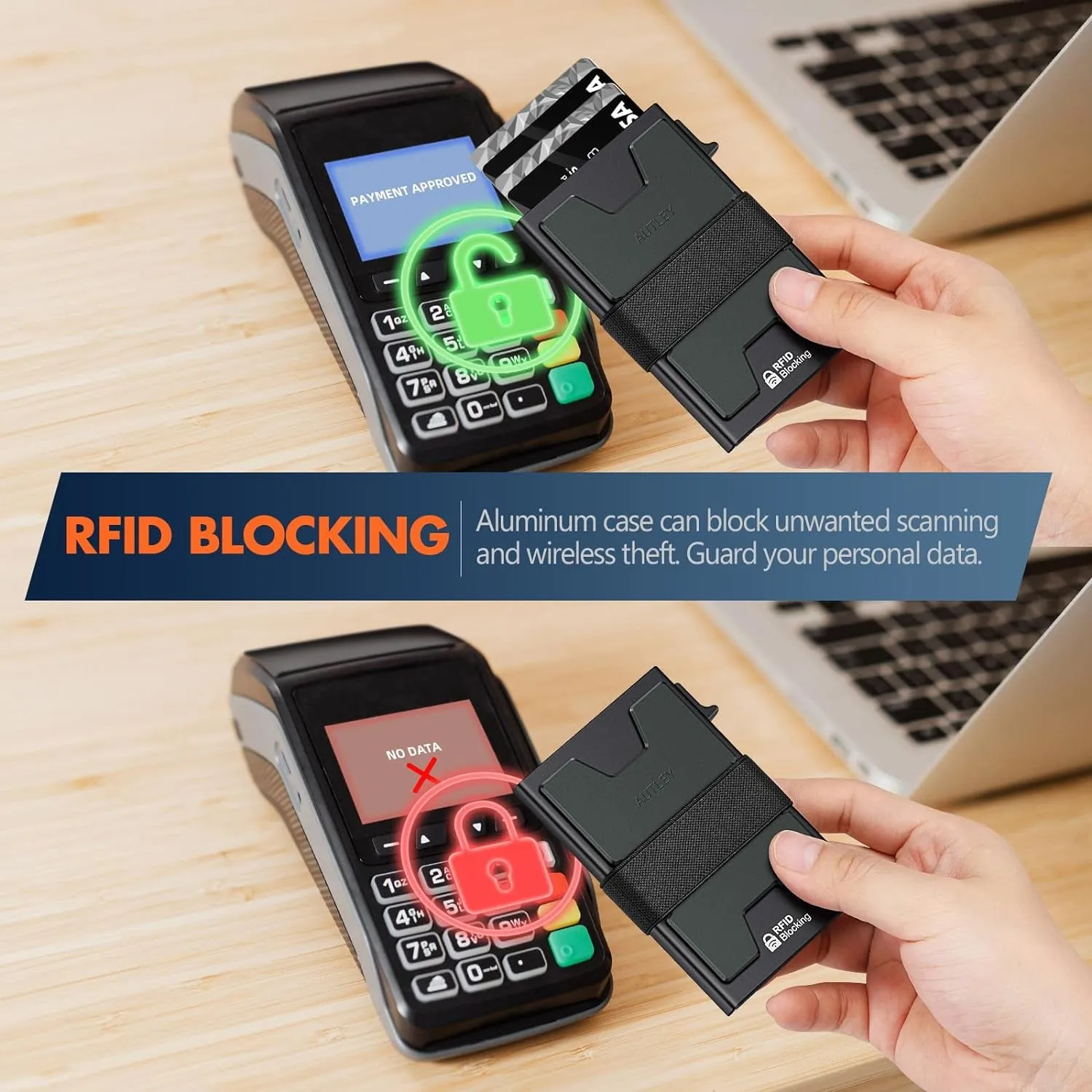 Slim Card Holder Minimalist Pop Up Wallet for Men