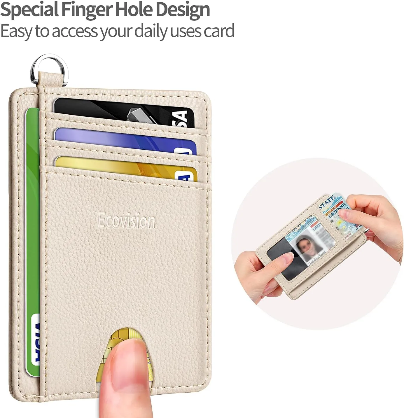Slim Minimalist Front Pocket Wallet with Detachable D-Shackle