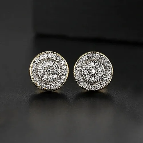 Small Round Stud Earrings Cubic Zircon Jewelry