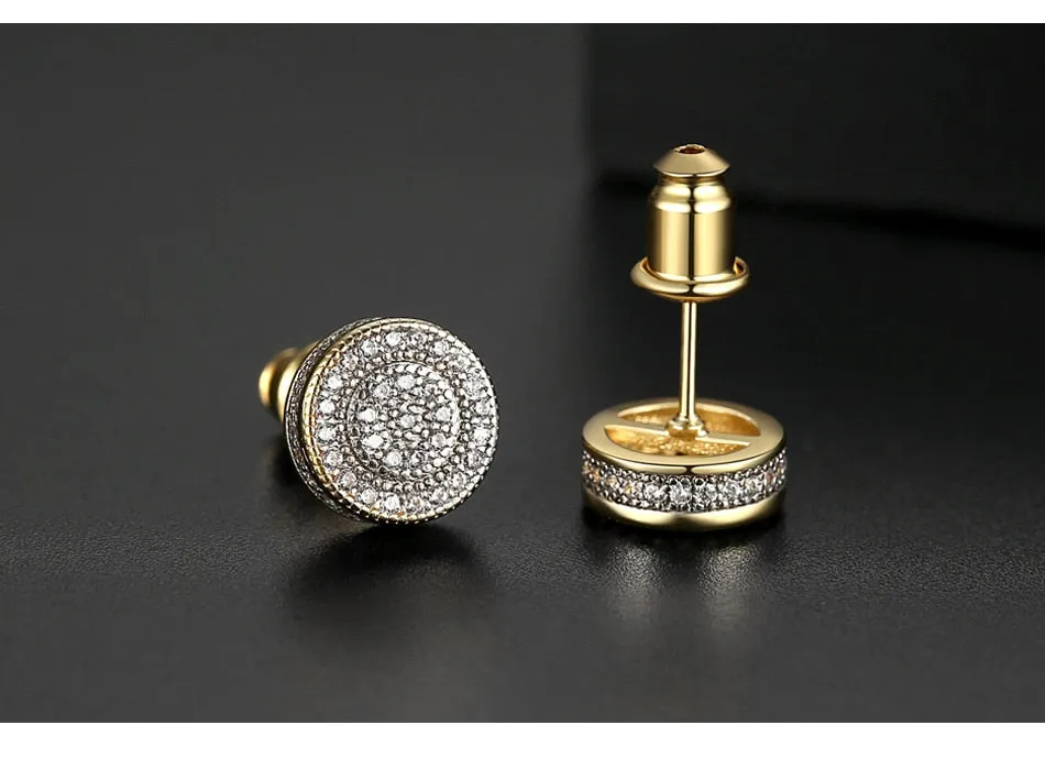 Small Round Stud Earrings Cubic Zircon Jewelry