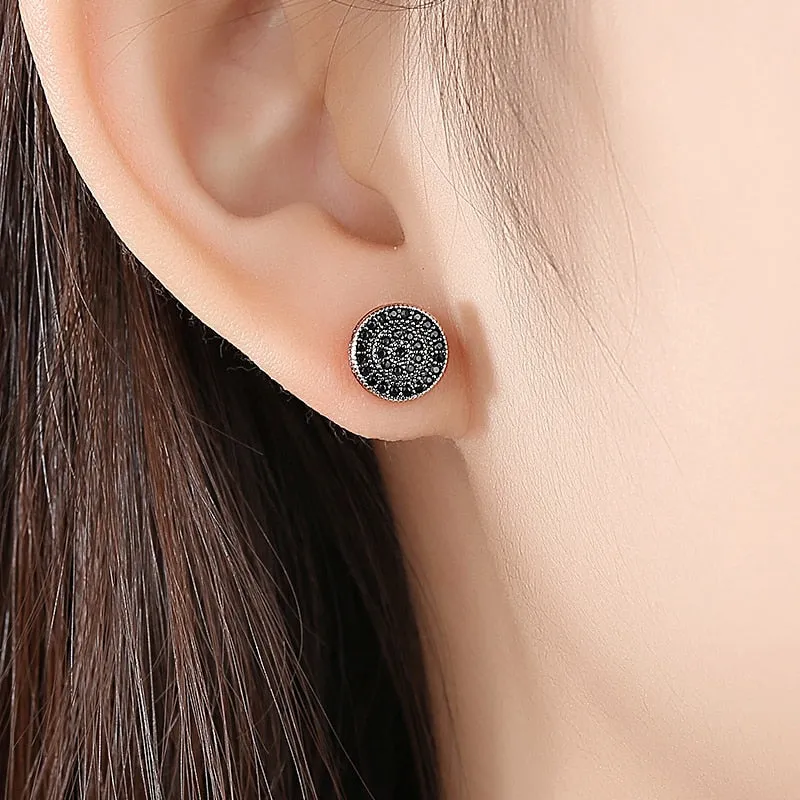 Small Round Stud Earrings Cubic Zircon Jewelry