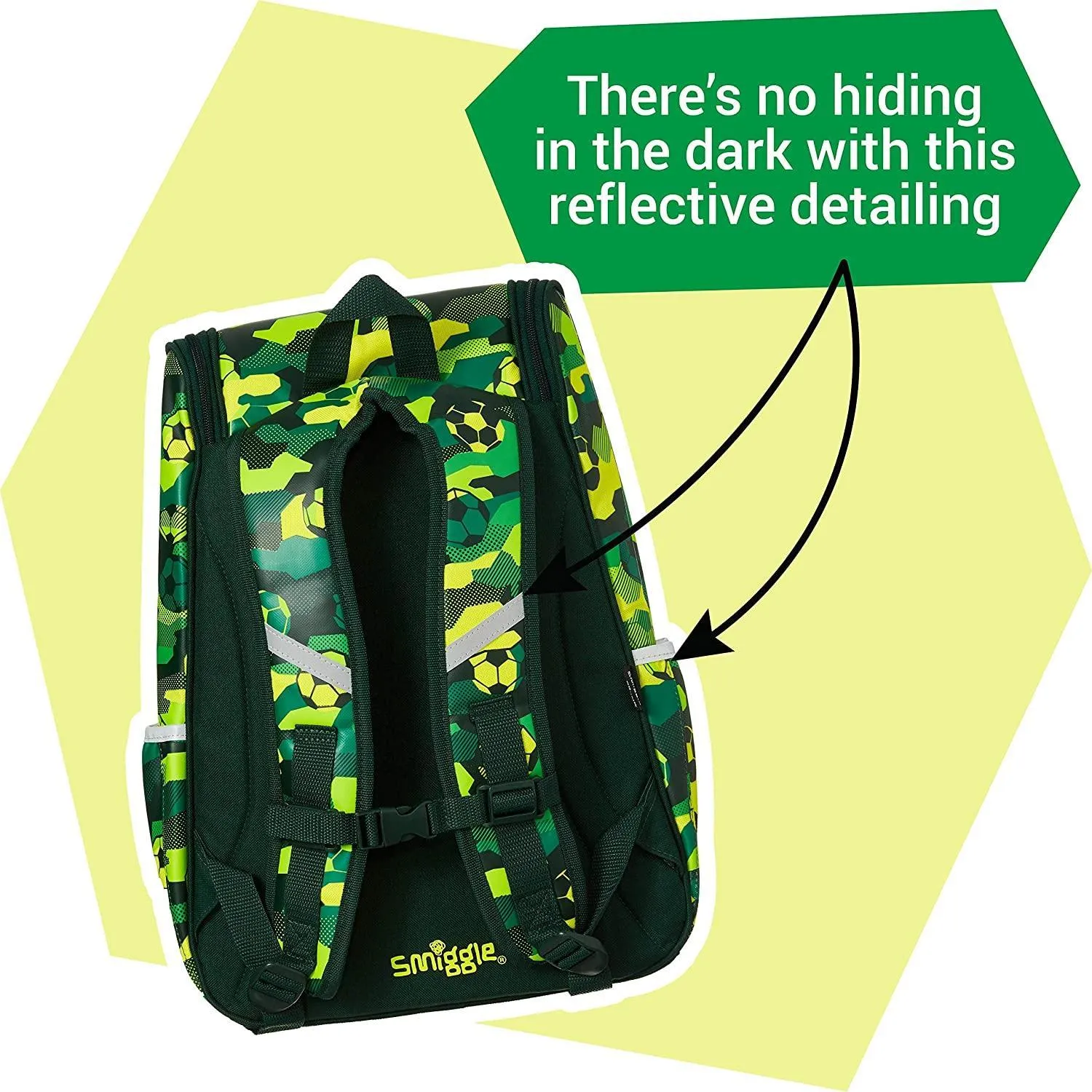 SMIGGLE Seek Reflective Access School Backpack 45cm - Green