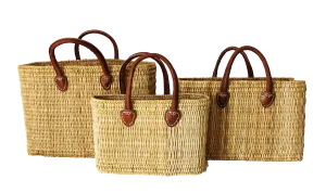 Sustainable Reed Tote Bags - 3-Piece Set