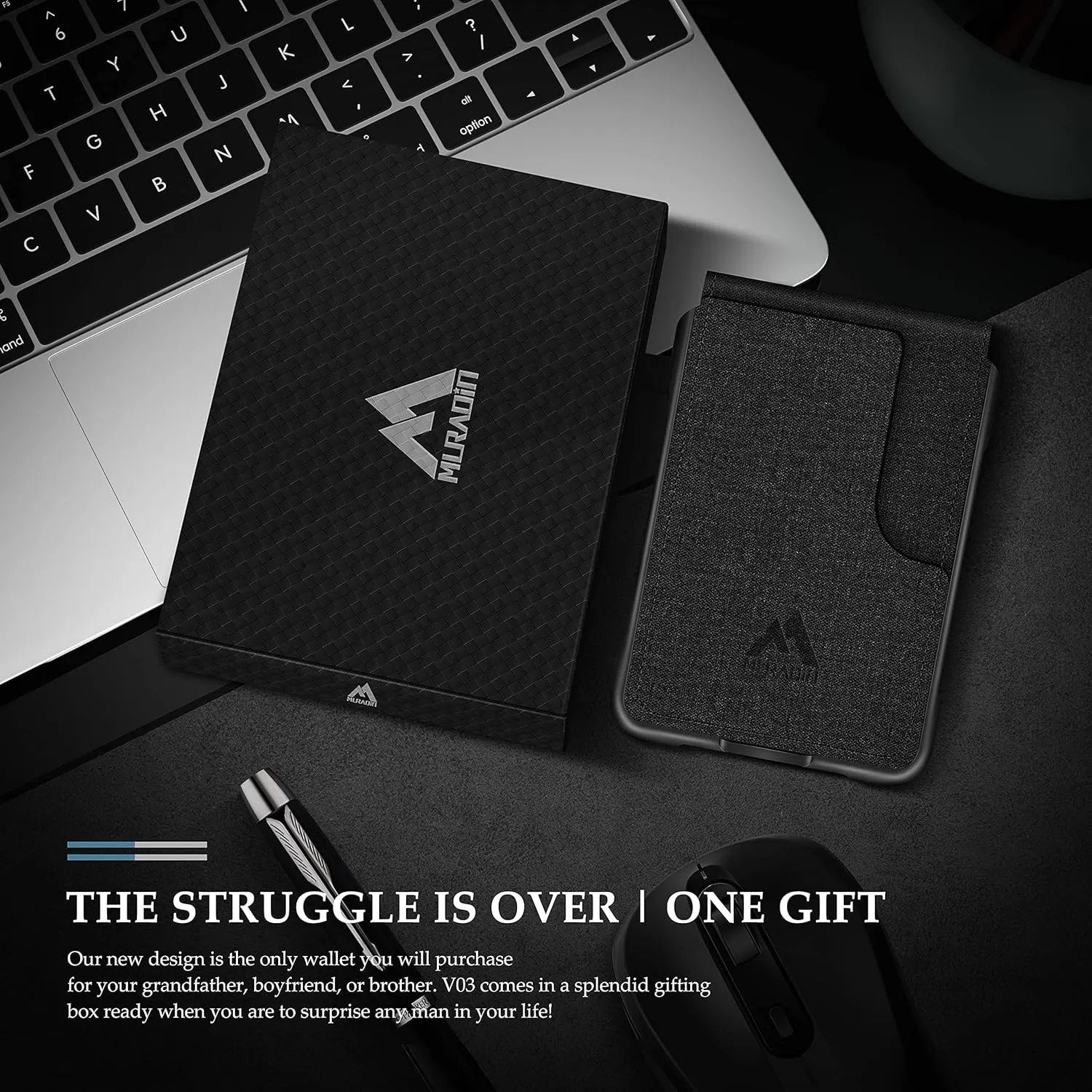 Tactical Bifold Wallets for Men RFID Blocking Aluminum Card Holder