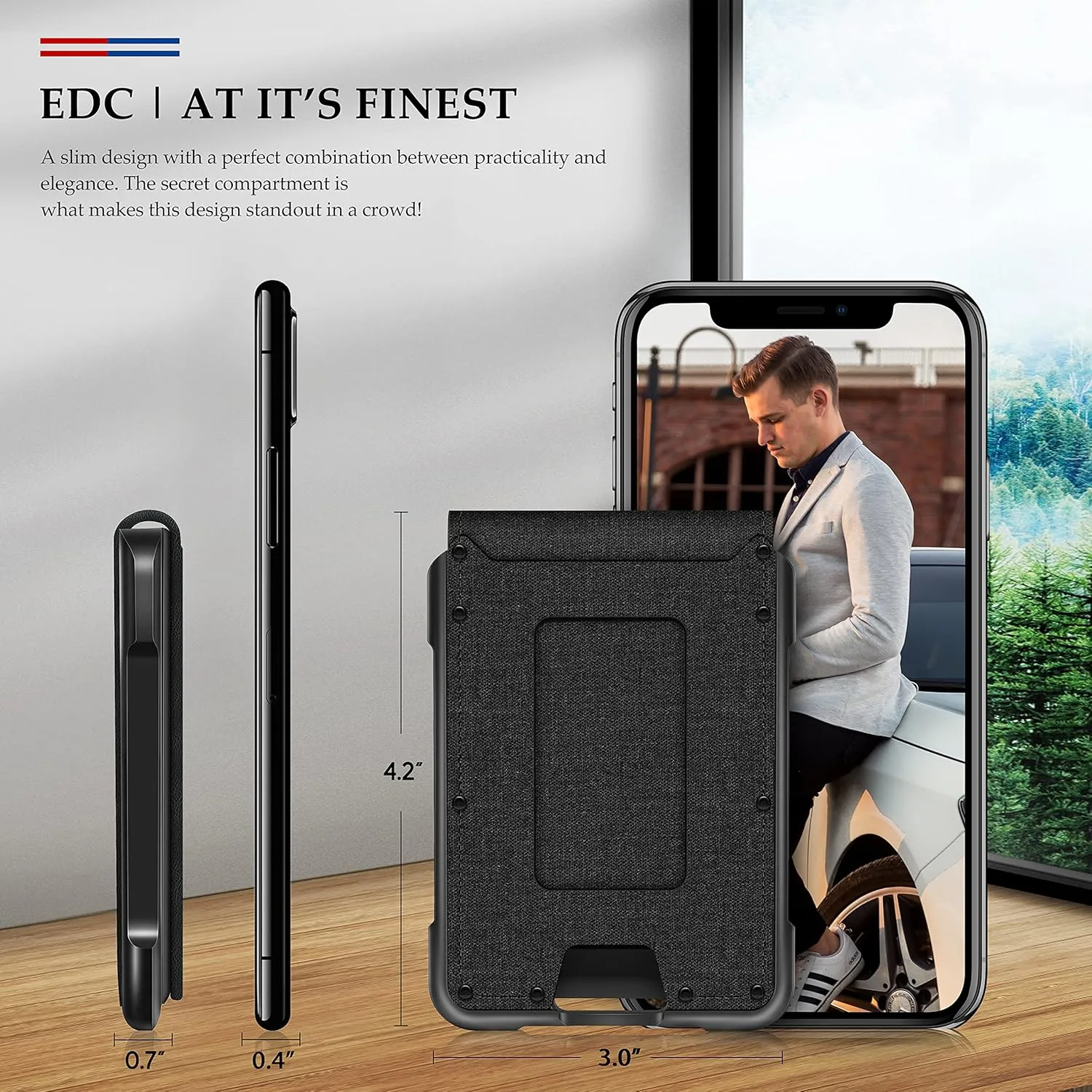 Tactical Bifold Wallets for Men RFID Blocking Aluminum Card Holder