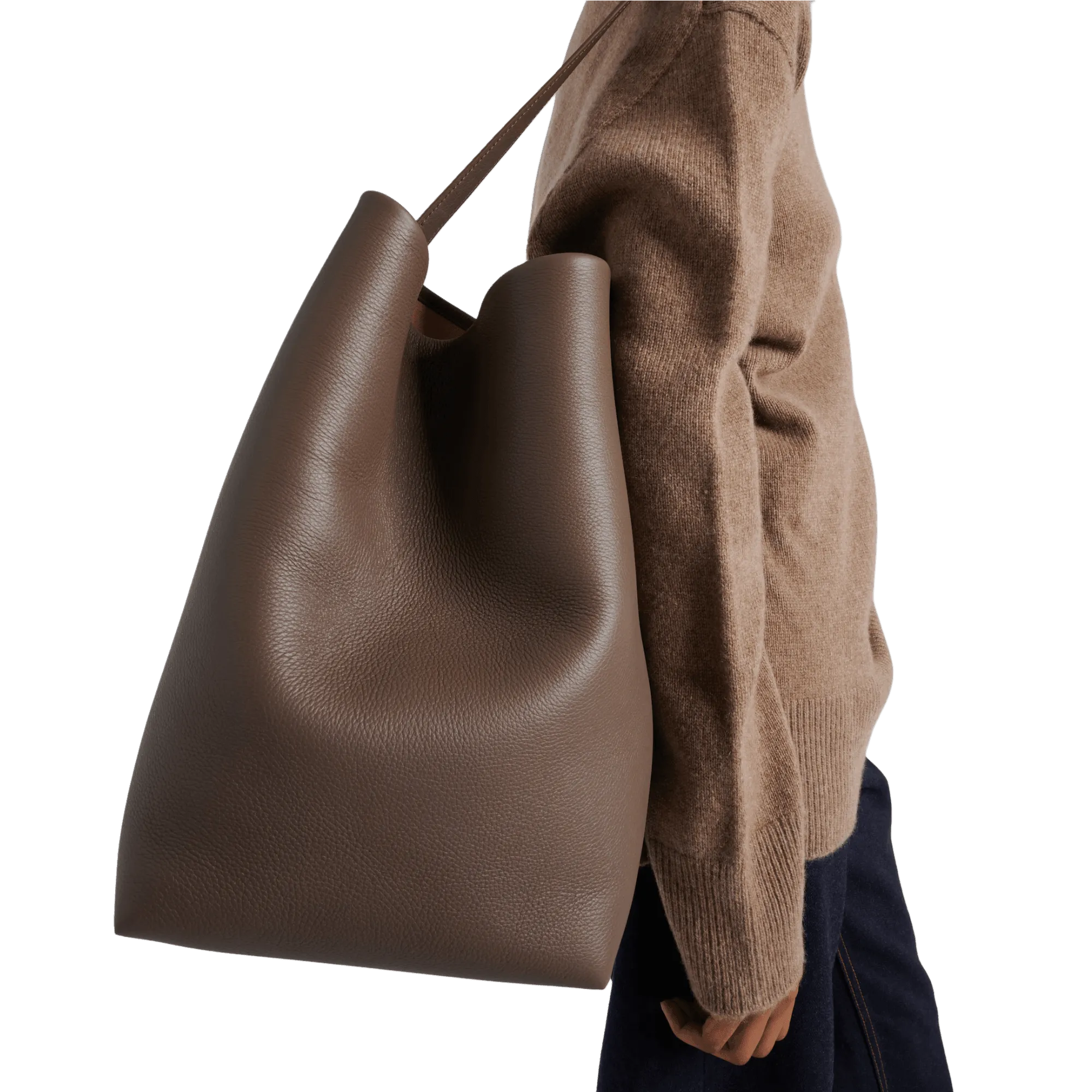 The Row Large N/S Park Tote Bag in Leather