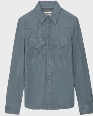 Thelma Crinkled Leather Shirt