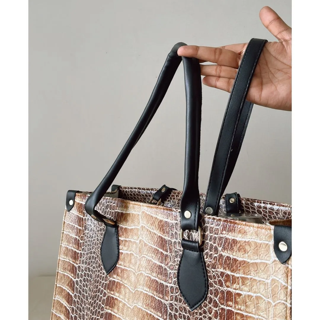 Tint of Brown Croco Classic Tote Bag