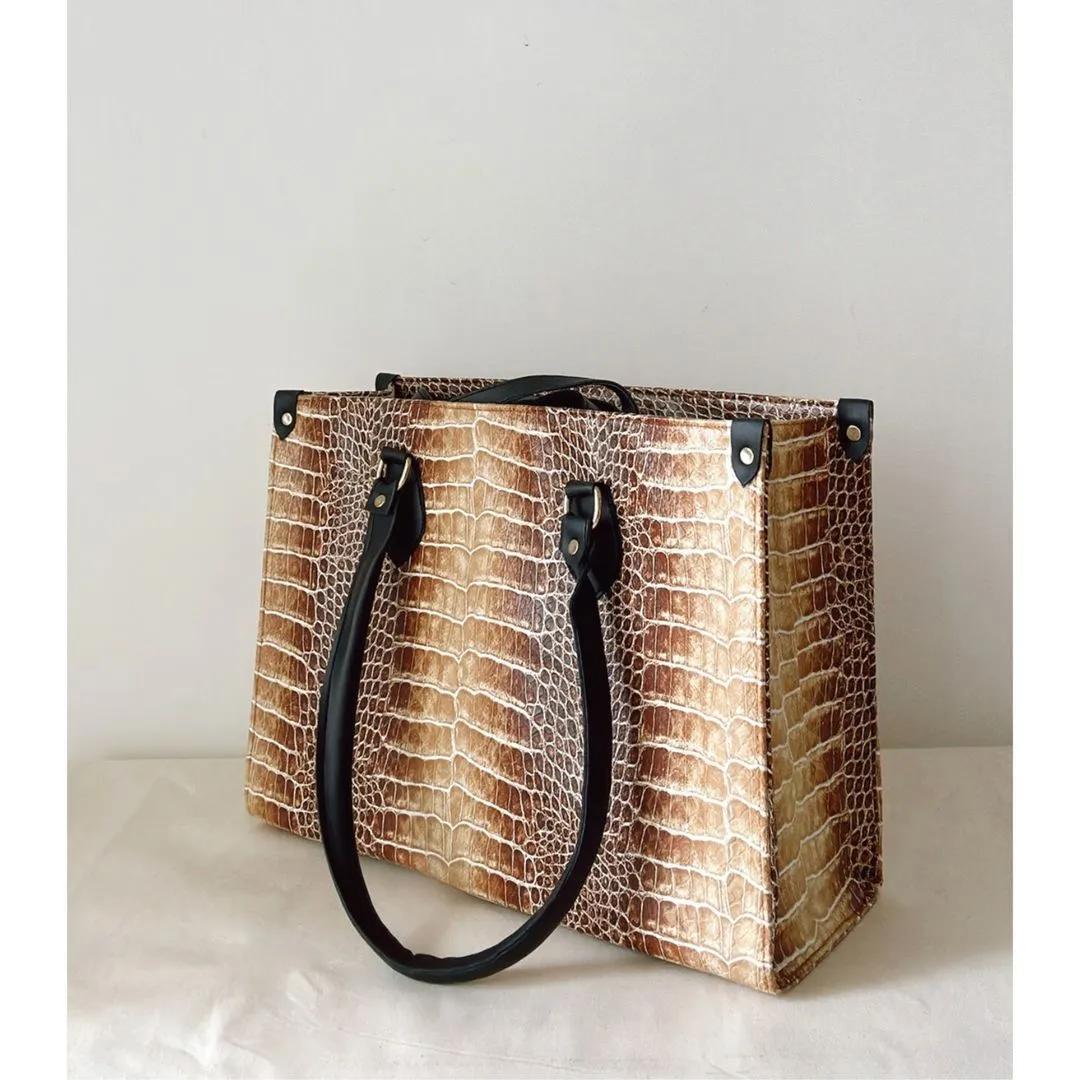 Tint of Brown Croco Classic Tote Bag