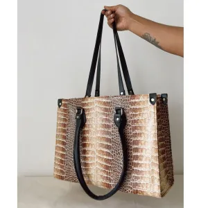Tint of Brown Croco Classic Tote Bag