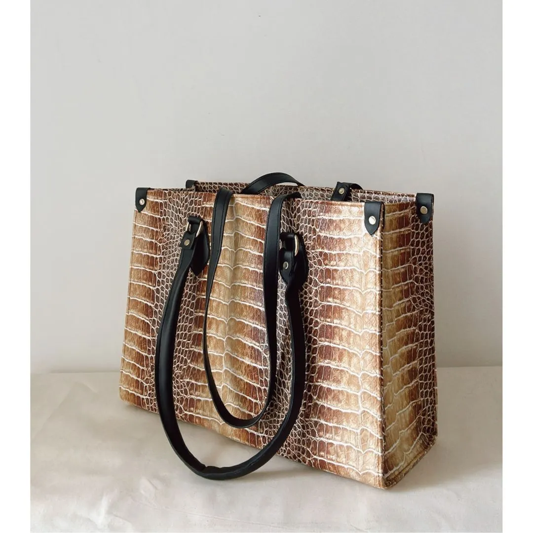 Tint of Brown Croco Classic Tote Bag
