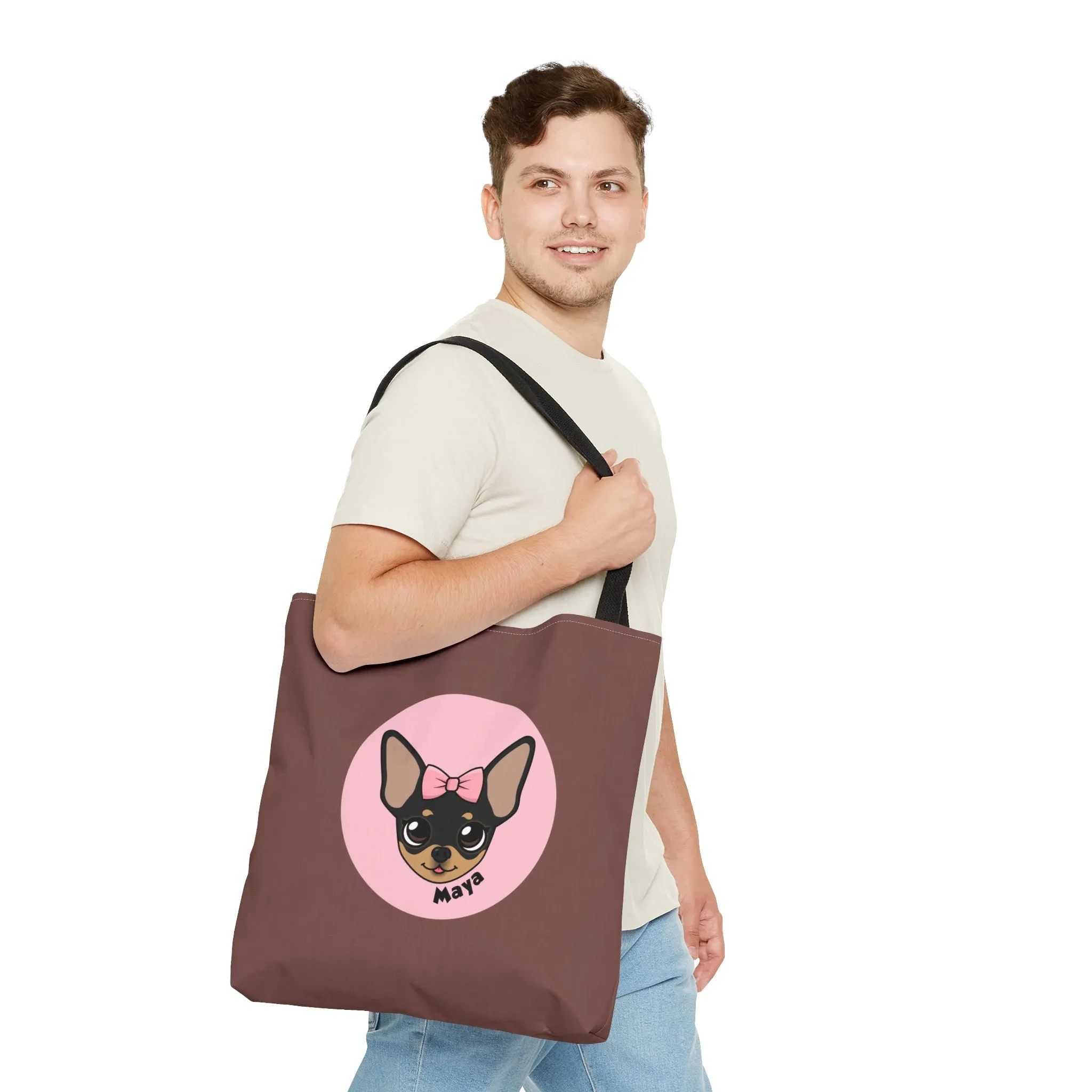 Tiny Chihuahua Maya's Trendy Tote - Chocolate Edition