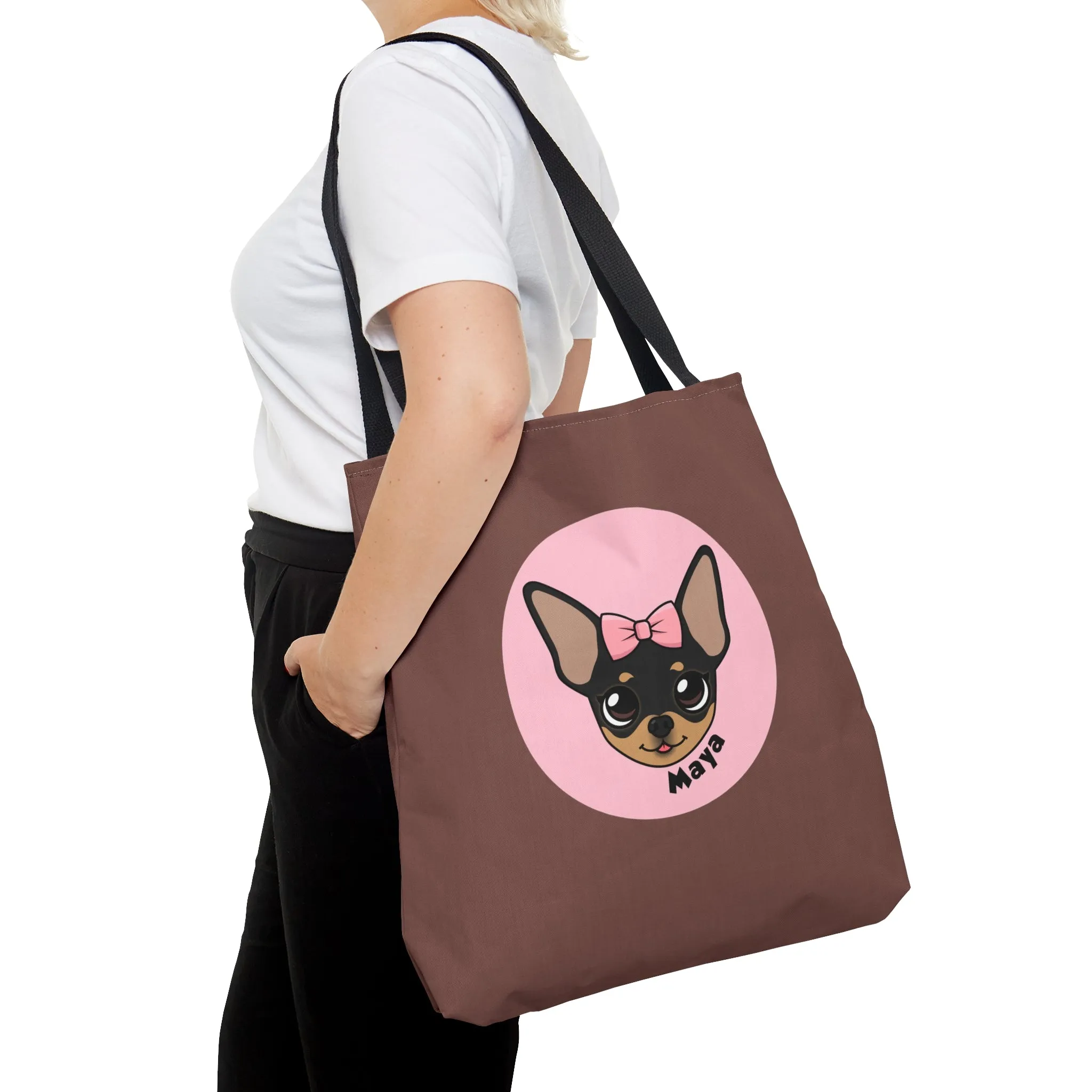 Tiny Chihuahua Maya's Trendy Tote - Chocolate Edition