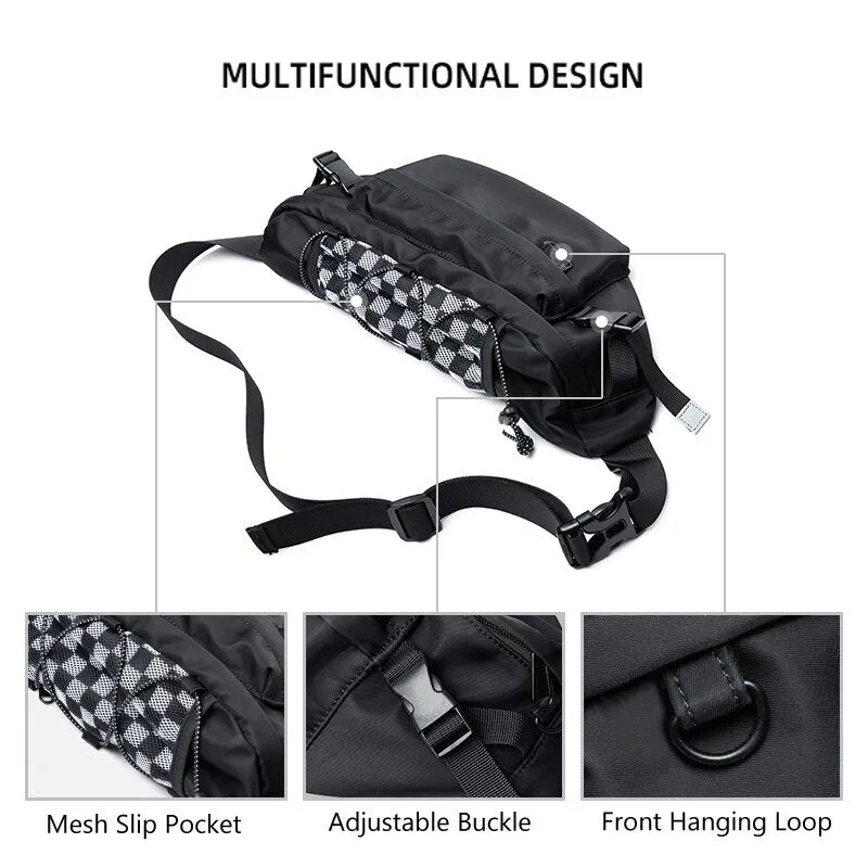 Trendy Plaid Mesh Crossbody Bag