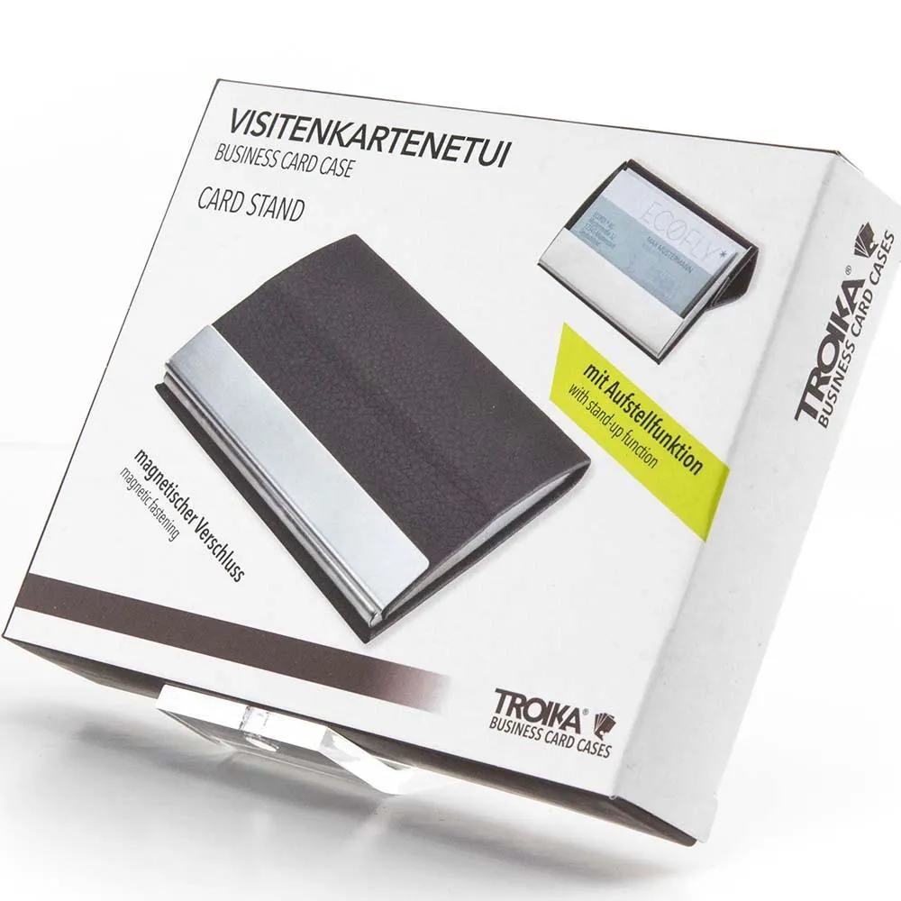 TROIKA Business or Credit Card Case with Stand Function - Black