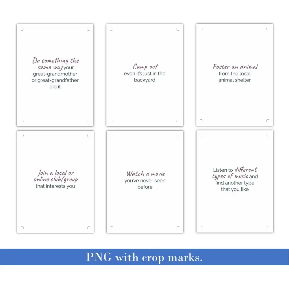 Try Something New - Comfort Zone PLR Card Deck
