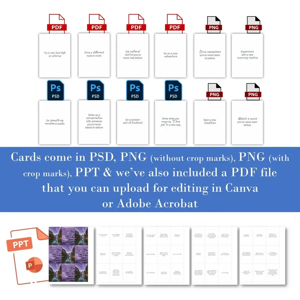 Try Something New - Comfort Zone PLR Card Deck