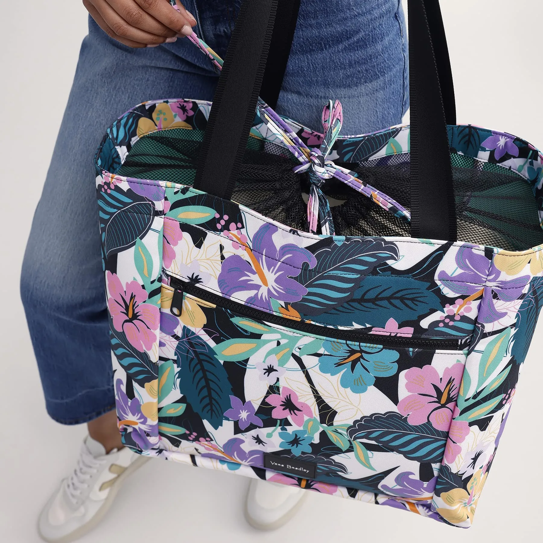 Vera Bradley Women's Recycled Lighten Up Reactive Large Family Tote Bag, Island Floral, One Size