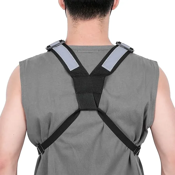 Versatile Chest Bag Vest Rig For Two Way Radio Walkie Talkie Universal Hands Freely Front Chest Pack Pouch For Running With Phone Holder Hiphop Harness Bag (Upgrade Black)