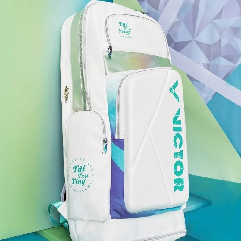 VICTOR TAI TZU YING Tribute Collection Badminton/Tennis Long Backpack BR5833TTY AR-Bright White/Cockatoo Green