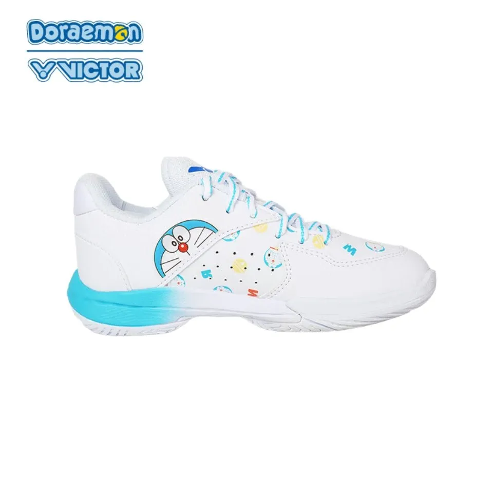 VICTOR x Doraemon JUNIOR Badminton Shoes (With Shoelace Charms) P-DRMJR-A White