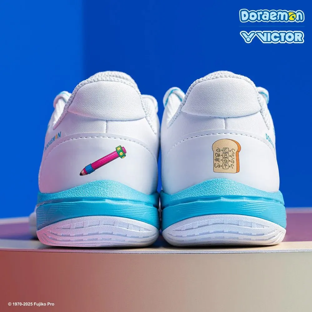VICTOR x Doraemon JUNIOR Badminton Shoes (With Shoelace Charms) P-DRMJR-A White