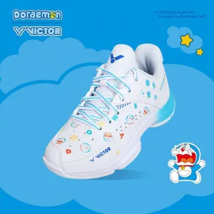 VICTOR x Doraemon JUNIOR Badminton Shoes (With Shoelace Charms) P-DRMJR-A White