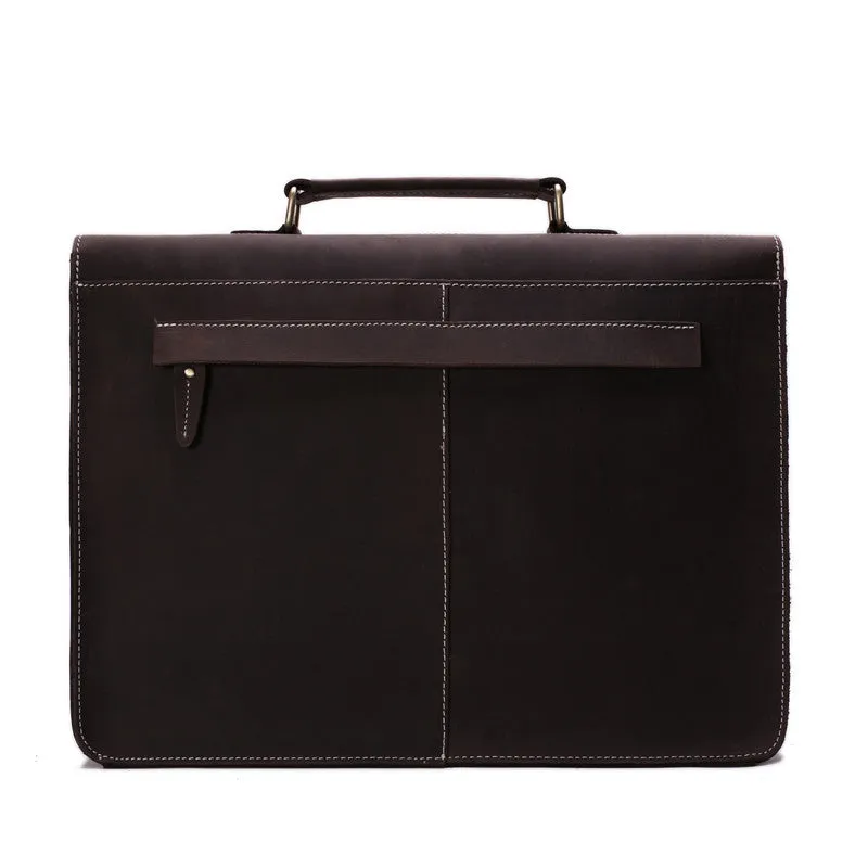 Vintage Crazy Horse Leather Briefcase Messenger Bag Laptop Bag 7035W