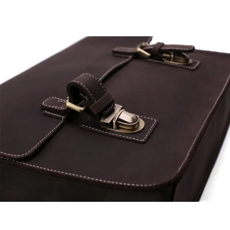 Vintage Crazy Horse Leather Briefcase Messenger Bag Laptop Bag 7035W