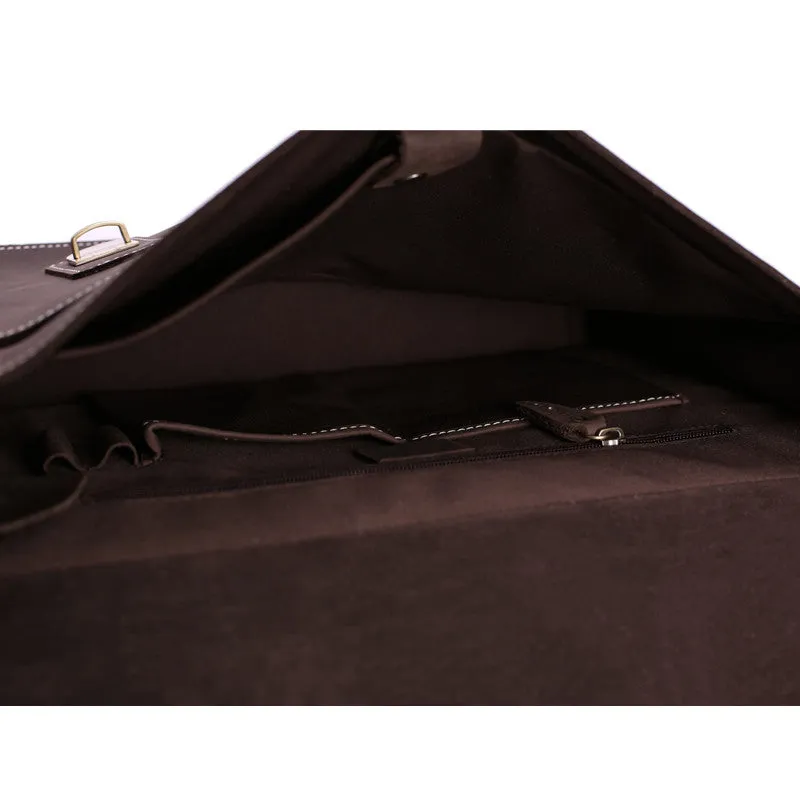Vintage Crazy Horse Leather Briefcase Messenger Bag Laptop Bag 7035W