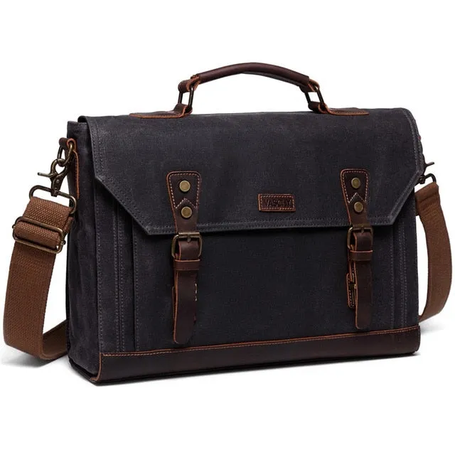 Vintage  Waxed Canvas Briefcase for Men