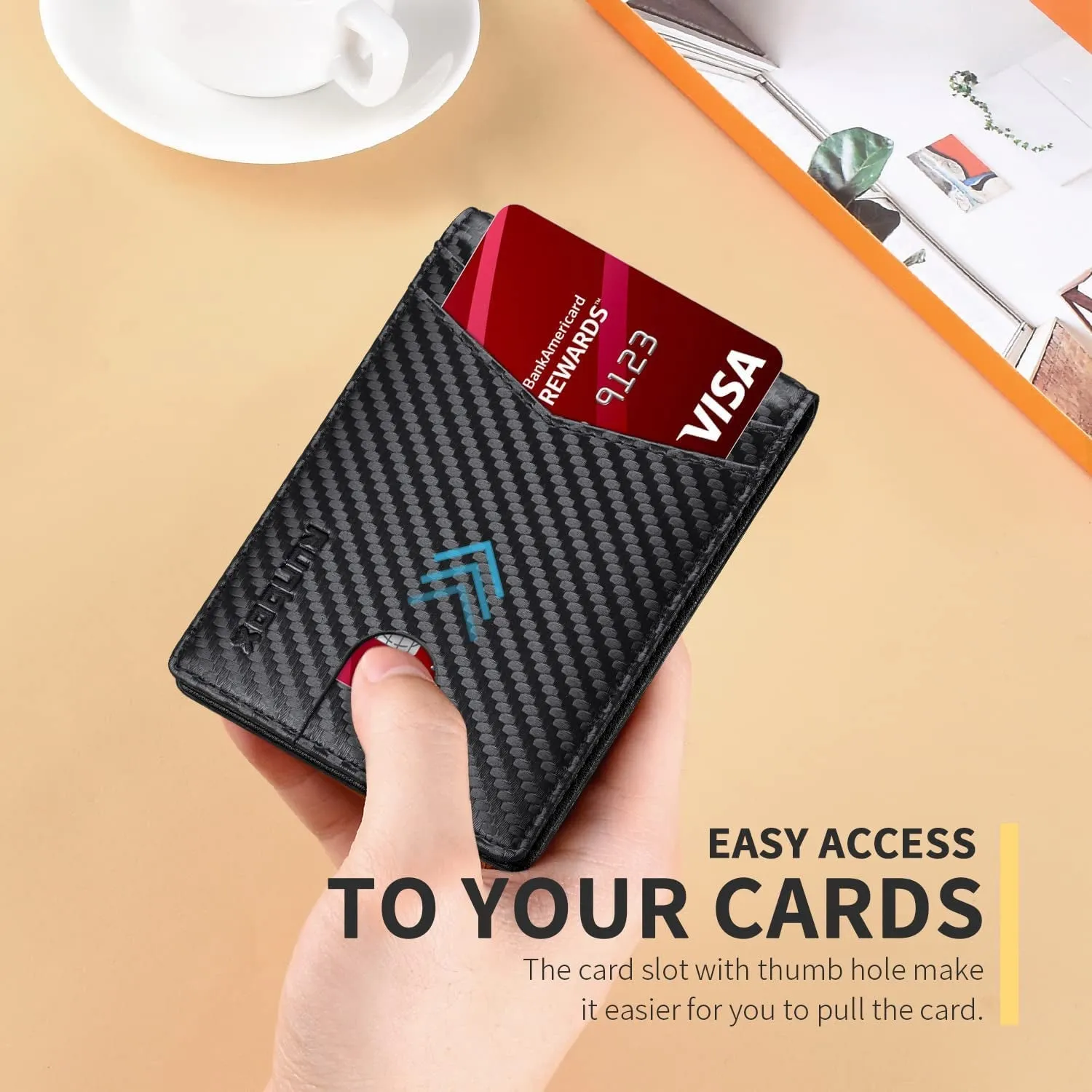 Wallet for Men Slim Rfid Leather 2 ID Window with Gift Box