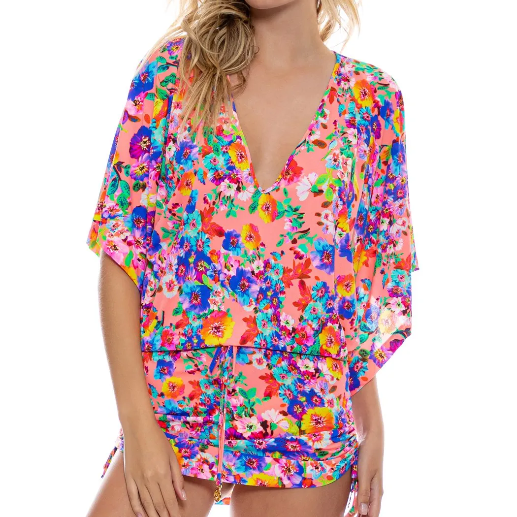 WATER BLOSSOMS - Cabana V Neck Dress