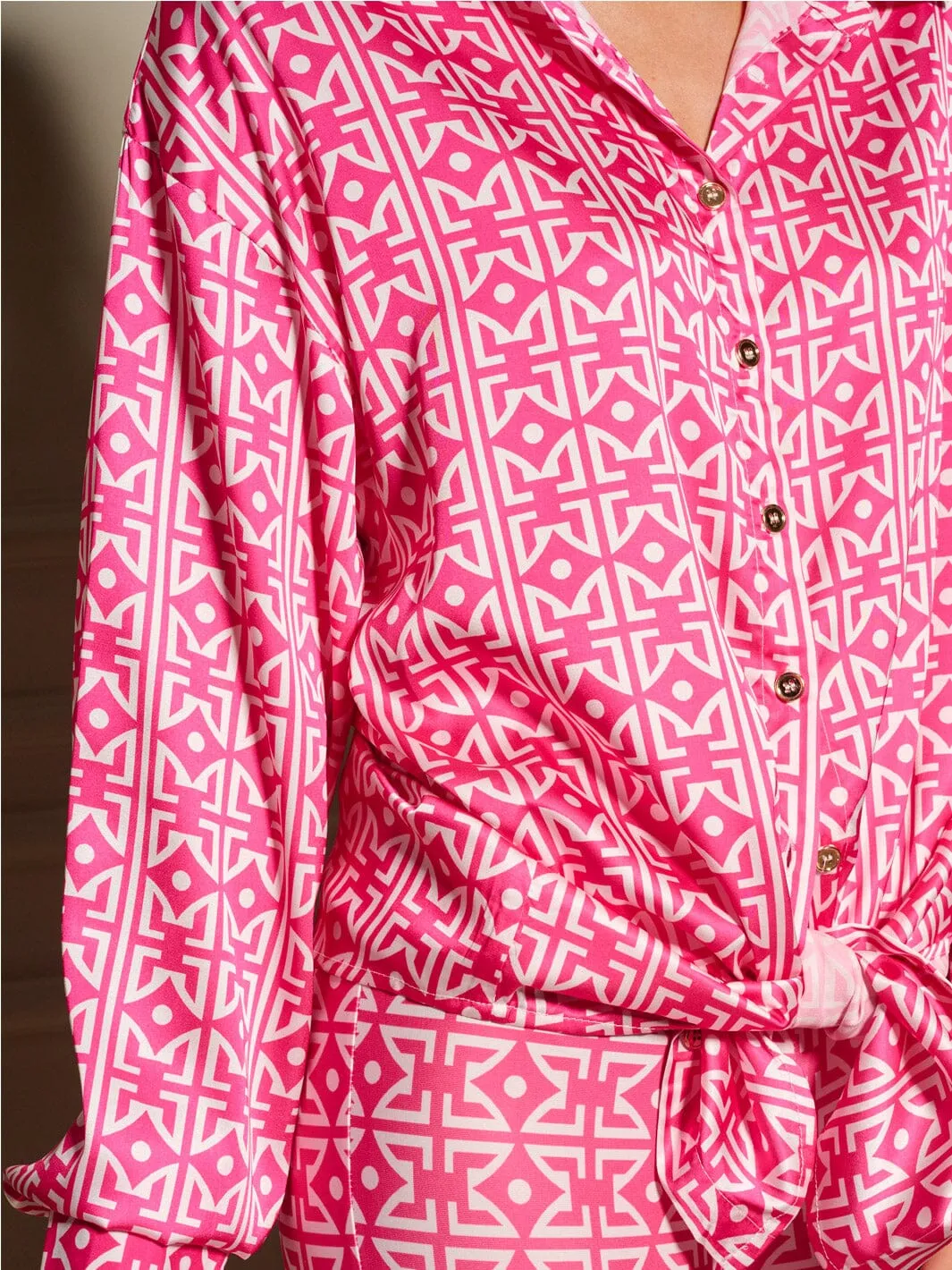 WOMEN'S LONG SLEEVE BLOUSE & ELASTIC WAIST PANTS MULTI PRINT 2PC. SET