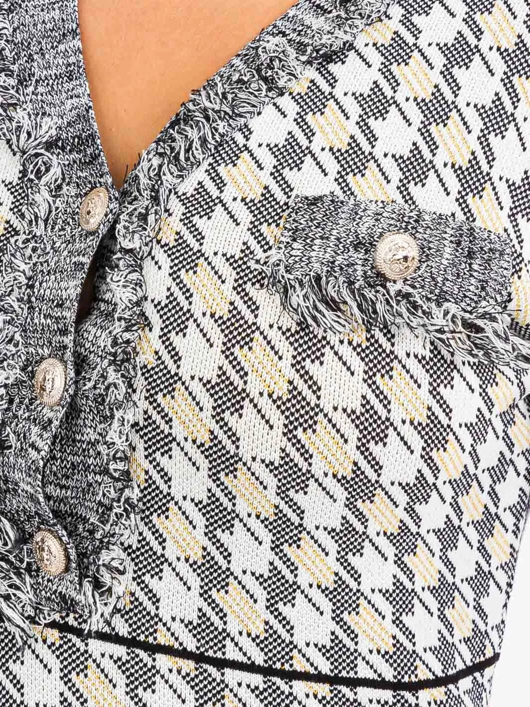 WOMEN'S LONG SLEEVE BUTTON UP FIT & FLARE MULTI MINI DRESS