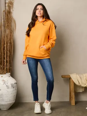 WOMEN'S LONG SLEEVE FRONT POCKETS PULLOVER HOODED SWEATER